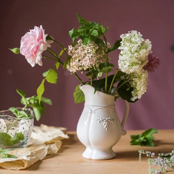 Vintage Ceramic Vase Classic White French Flower Pot for Home House Living Room Office Table Centrepieces for Wedding Decoration Flower Vase artificial flowers in vase Crystal ikea vase Strone dunelm ornaments parsonalised fa donut vase b&m artifical flowers tulip grave hurricane home bargains artificial plants vase